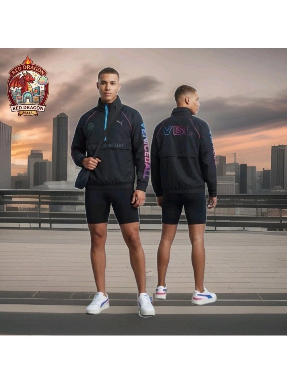 PUMA x VBL Hooded Sport Jacket Anorak Windbreaker Black - Men's Size M